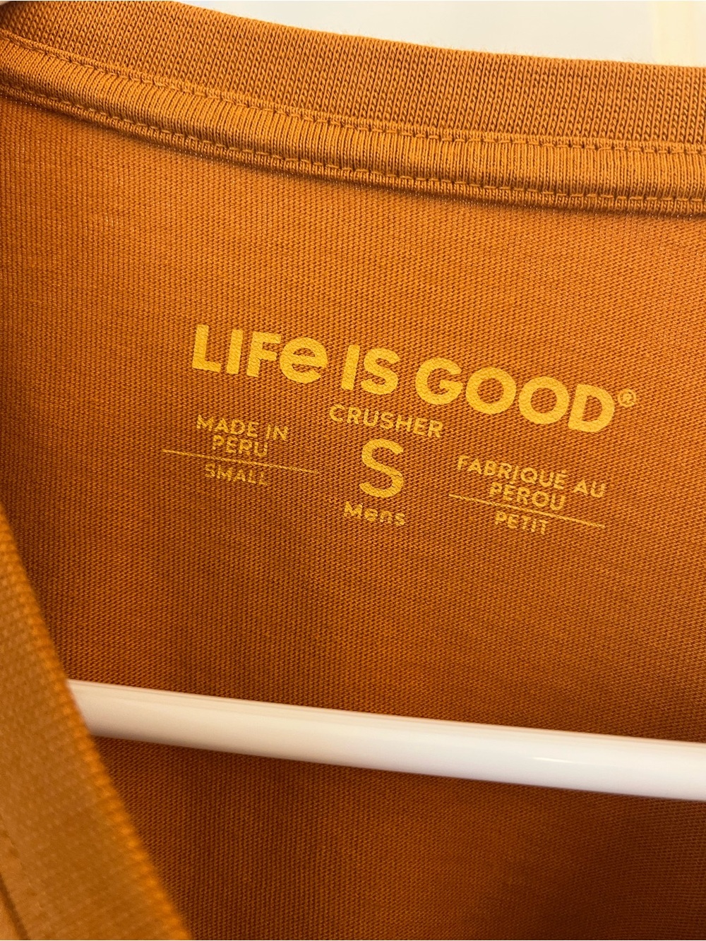 Life Is Good Rust Orange Long-Sleeve Dog Graphic Tee Size S - Picture 3 of 5